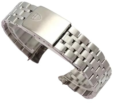 ROUREOX Bracciale Orologio Acciaio Inox Curvo Piccolo Cinturino Metallo Estremità Curva Braccialetto Ricambio 13mm 17mm 19mm per Tudor Prince and Princess-Argenteo 20mm