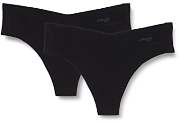 Sloggi Damen Unterhose Zero Modal 2.0 H Hipstring, Modal, 2-Pack, M, Schwarz