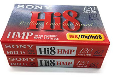 Sony Hi 8 mm HMP Metallpartikel-Video-Klebeband (120 Min.) Audio-Kassettenband, 2 Stück