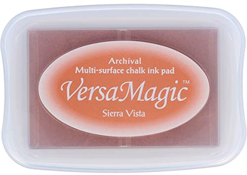 Tsukineko VG-000-073 VersaMagic Stempelkissen-Braun, Sierra Vista-Groß-Wasserbasis-Lufttrocknend, Dekkend-Embossing-für Dünnes Papier, Gummi, Brown, 9,9 x 6,8 x 1,9 cm