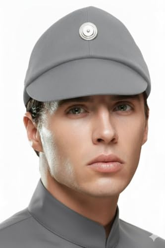 OEM Star Wars Imperial Offizier Cap Hat Wear Kostüm Schwarz Grau Grün Farbe/Größe (L, Grau)