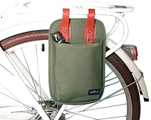 TOURBON Leinwand & Leder Fahrrad Bügelschloss Tote Bike Lock Holster Bag