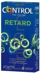 Control Retard - 6 Kondome für längere Liebe, länger können mit Wirkstoff (Benzokain)