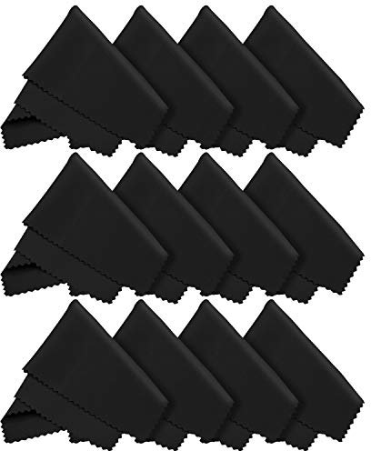 LetsSwipeThat® 12 Pack 20x20cm Brillenputztücher Mikrofaser - Brillenputztuch Microfaser Optikerqualität - Brillenreinigungstücher für Streifenfreies Brillenputzen