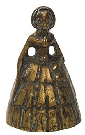 Cloche sonnette de table en laiton bruni Dama damina '700