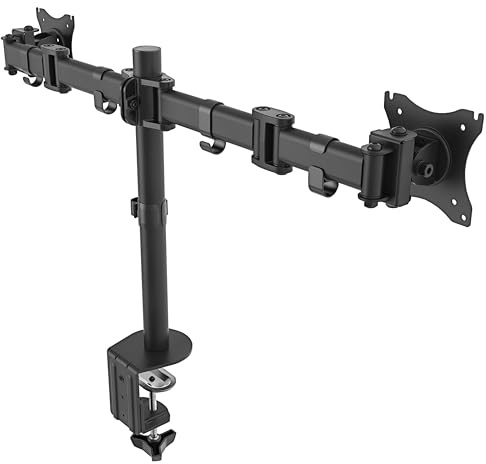 RICOO Monitor Halterung 2 Monitore Bildschirmhalterung Dual Monitor-Arm Monitorhalterung Ständer Arme für 13-27 Zoll Computermonitore PC Gaming Bildschirm TS5811 Stand Tischhalterung Monitor-Halter