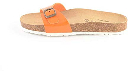 Le Clare Pretty Tinta Unita - Ciabatta Estiva Uomo con Plantare in Sughero anatomico - Colore Arancio Taglia 45