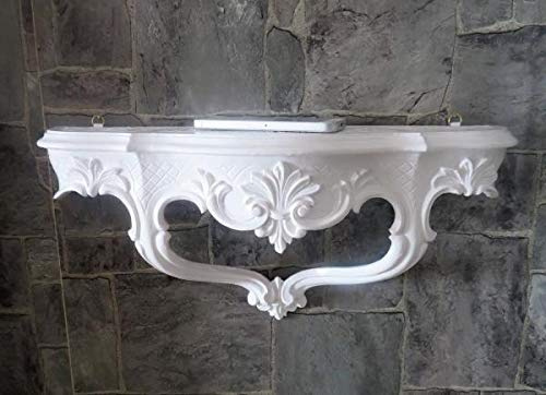 artissimo Console murale/console miroir, étagère murale, style baroque, antique, blanche, 45 x 21 cm