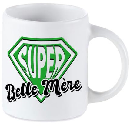 Tip Top - Taza con diseño de Super Bella Madre, cerámica, negro/verde