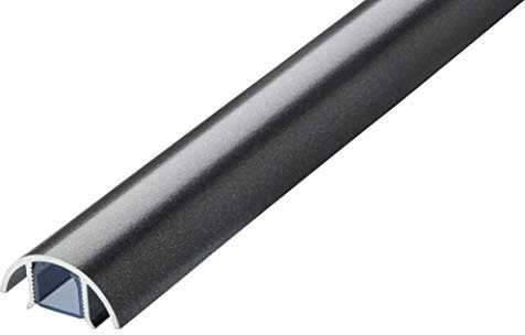 MINI Aluminium Design Kabelkanal in Titanium Anthrazit metallic seidenmatt ALUNOVO Kabelschacht Lautsprecher Kabelleiste Kabelabdeckung Kabelmanagement (Länge: 100cm)