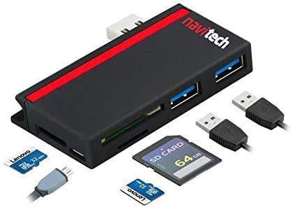 Navitech 2 in 1 Laptop/Tablet USB 3.0/2.0 HUB Adapter/Micro USB Input with SD/Micro SD Card Reader - Compatible With The Samsung Chromebook 4 Chrome OS 11.6
