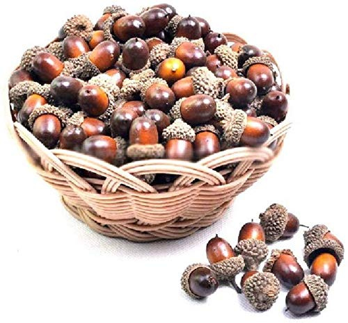 Zeako 50 Stück Fake Eicheln zum Basteln künstliche Früchte Requisiten Eicheln Dekoration Basteln DIY Home Party Hochzeit Deko Thanksgiving Weihnachten Festival Künstliches Obst Herbst Parteien (50pcs)