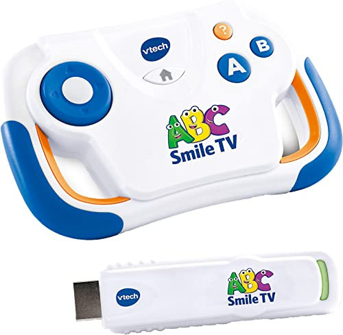 Vtech ABC Smile TV – Kabellose Lernkonsole mit HDMI-Stick für den Fernseher mit 15 Spiel-Level für stundenlangen Lernspaß – Für 3-7 Jahre - Deutsch