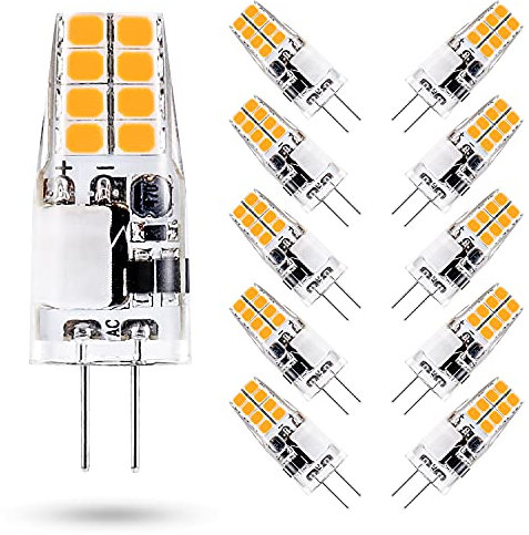 ONSTUY 3W Lampadine LED G4,Equivalente 35W Lampada Alogena G4,3000K Bianco Caldo,300 Lumen,AC/DC 12V Lampadina G4,Non dimmerabile,10 Pezzi