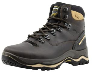 Grisport Damen und Herren Outdoorstiefel,Trekkingstiefel,Wanderstiefel,Echtleder,atmungsaktiv,wasserabweisend,Gritex Membran,Vibramsohle,Dunkelbraun, EU 47