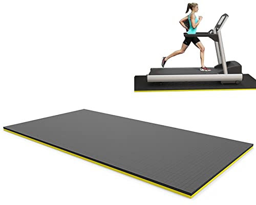 Sportgeräte Matten, Bodenschutzmatte Für Fitnessgeräte, Fitnessmatte Rutschfest Schalldämmendmatte Für Laufband, Multifunktionsmatte, Stoßfest Gymnastikmatte ( Color : Yellow , Thickness : 25mm )