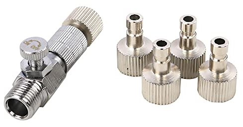 Hsthe Sea 5-teiliges Airbrush-Adapterset,Airbrush-Schnellkupplung, 1/8 BSP-Kupplungsset mit Stecker und Buchse für Luftkompressor und Airbrush-Schlauch