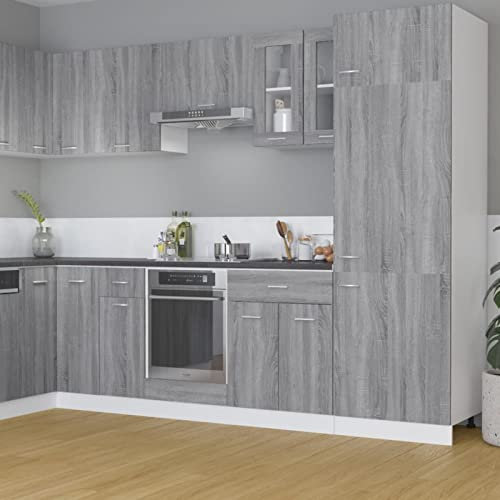 ZHOUMIN Hängeschrank, Kitchen Wall Cabinet, Küchenschrank, Küchenhängeschränke, Wandschrank Küche, Glas Grau Sonoma 60x31x60 cm Holzwerkstoff