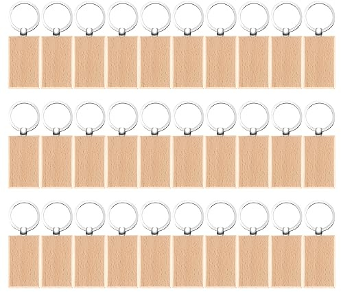 Lobamop 30 Stück Personalisierte Schlüsselanhänger - Handgefertigte, beschreibbare (oval, quadratisch, rund)