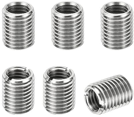 PATIKIL Rosca Adaptadores Manguito Reductora Tuerca, 6uds M16*2 Macho a M12*1.75 Hembra Reparación Inserto Tuerca Tornillo Reductor Conversión Inoxidable Acero Sujetador 20mm