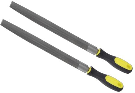 CoCud Half Round File, | 10 Inch File Length |, High Carbon Steel Medium Cut File Hand Rasp with Anti-Slip Grip Handle - (Applications: for Shaping Metal Wood Plastic), 2-Pieces