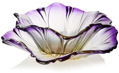 JUNYFFF Corbeille À Fruits En Bol Décoratif, Diamètre 30/20Cm, Verre En Cristal Coupe De Fruits Ménage Maison Créative Table Basse Pot De Bonbons Salon Moderne Maison Créative, 2Pcs,Violet