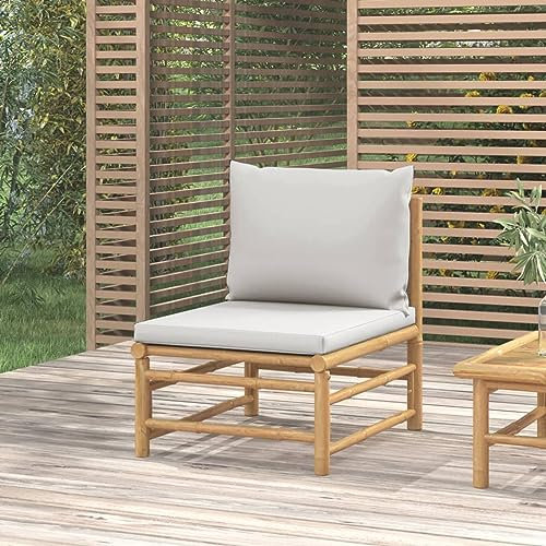 Festnight Lounge Sofa Gartensofa Mittelsofa Bambus Balkonmöbel Klein Balkon Lounge Sofa Outdoor Garten Loungemöbel Set Sitzgruppe Gartenmöbel Loungesofa Balkonlounge Balkonsofa