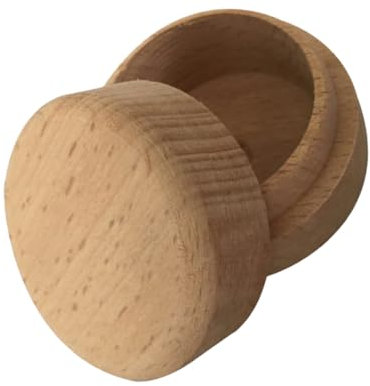 SAFIGLE 2pcs Wooden Box round Jewelry Trinket Box for Wedding Ring Storage Made of Material for Mini Storage Needs