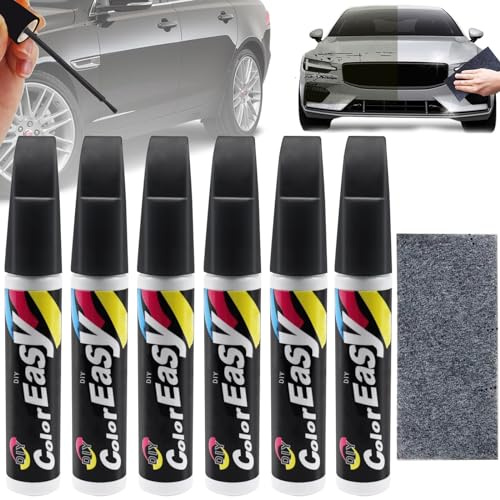 KOIROI 6 Stück Lackstift Auto Schwarz, Auto Lackstift, Lackstift Auto Lack Reparatur, Auto Kratzer Reparatur Stift, Kratzerentferner Autolack Stift, Autolack Reparaturstift für Auto