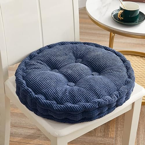 4er Set Stuhlkissen, Sitzkissen 40 * 40cm für Indoor und Outdoor, Bodenkissen, aus 100% Baumwolle Polsterung Steppkissen/Bodenkissen, Festes Bodenkissen,Yogakissen, Haustierbett, Dunkelblau