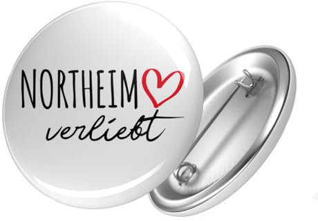 Huuraa Anstecker Northeim verliebt Geschenk Ansteck Pin Größe 59mm Northeim Accessoire