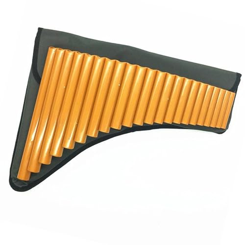 Professionelle Panflöte 22 Pfeifen Kunststoff Panflöte Tonart G Musikinstrumente Flöte Orange Farbe Panflöten (Color : Left Hand)