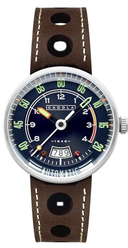 Cadola Orologio automatico da uomo RPM da 44mm con cinturino in pelle CD-1055, Blu scuro