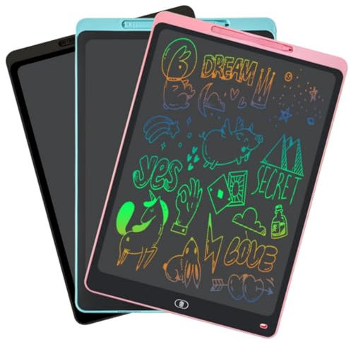 EMEBAY - Tabla de escritura LCD colorida de 20 pulgadas, Tableta gráfica de dibujo borrable, tablero de dibujo pizarras digitales, mesa portátil de dibujo, juguete educativo para niños adultos (Negro)