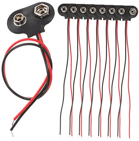 DOITOOL 50pezzi Clip Batteria Volt Con Cavo Da Connettore T-type Per Elettronica e Led Con Guscio in Pu e Struttura in Ferro Resistente
