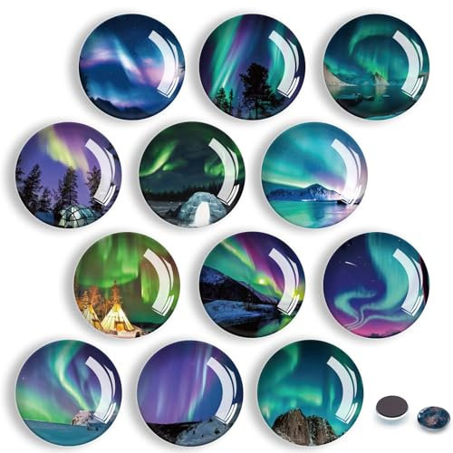 Aimants pour Réfrigérateur, 12 Pièces Aimants pour Tableau Blanc, Magnet de Réfrigérateur Décoratif pour Réfrigérateur (Aurore)