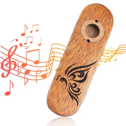 YAPKOLV Kazoo en Bois, Instrument Exquis, Facile et Amusant, pour Enfants et Adultes, Chanson Hum (papillon)