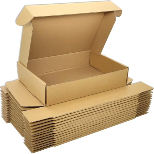 Cenoid Scatole di Cartone per Spedizioni Piccole Regalo, 23 x 15 x 5 cm Scatola Marrone imballaggio (25 pezzi)