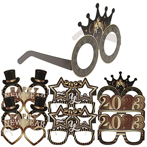 Cabilock 12stücke Silvesterbrillen Partybrillen-Requisiten Brillen-Accessoires Für Feste Und Familienfeiern Leichtes Und Farbechtes Brillengestell Aus Hochwertigem Papier