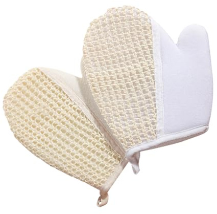 Healvian 2pcs Sisal Bath Gloves Exfoliating Gloves Mitts for Spa Pool Car Wash Bathing Gentle Skin Scrubbers