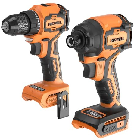 Cordless Impact Driver and Drill Combo Kit (Tool Only) Compatible with Dewalt 20V Max Battery, Up to 2300 In-lbs Brushless1/4 Impact Driver and 620 In-lbs 3/8 Power Drill with Tool Bag, LED Light