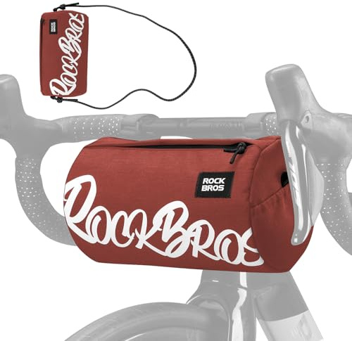 ROCKBROS Borsa da Manubrio Bici, Borsello Anteriore per Bicicletta MTB Leggera con Tracolla Installazione Facile, Grande Capacità, per Bici da Strada, Mountain Bike, Pieghevoli, 3,6L, Rosso