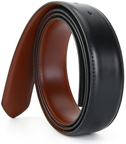 Nelbons 2,8cm/3,0cm/3,2cm/3,5cm Herren Gürtelriemen aus Echtleder ohne Schnalle, Wechselgürtel Ersatzriemen für Gürtelschnallen