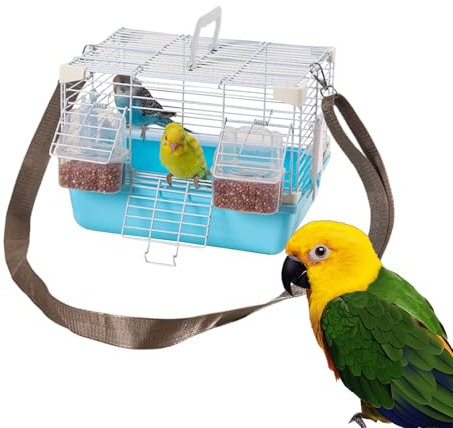 Vogeltransportbox | Transportabler Reisekäfig & Tragebox Mit Abnehmbarem Tablett - Mit Tragegriff & Robustes Kleintierzubehör Für Nymphensittiche, Pfirsichköpfchen Und Perlaustriche