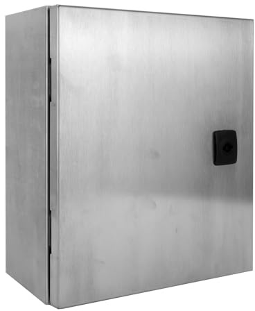 Doktorvolt Verteilerkasten Aufputz Sicherungskasten Aus Edelstahl Leergehäuse 250 x 300 x 140 mm Aufputzverteiler Silber StBox