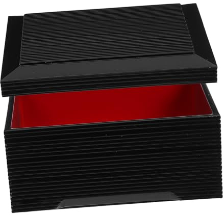 BIUDECO Caja Bento Japonesa Natural con Textura Madera Recipiente Rectangular Hermético para Sushi y Comidas Portátil y Ligera para Oficina Picnic y Preparación de Comidas