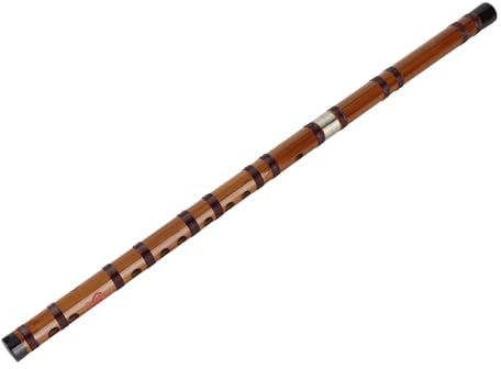 POENVFPO Traditionelle Chinesische Bambusflöte, 2-teiliges Design mit Messinganschluss, Konstruktion aus Getrocknetem Bitter-Bambus, Klare Klangqualität, für Erwachsene und Anfänger (F-Taste)