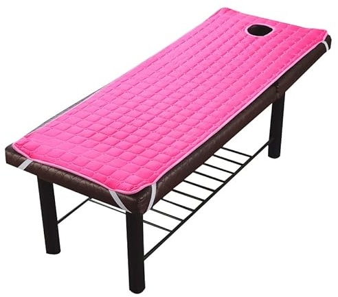 GIJMZY Topper Letto Lenzuolo for lettino da massaggio for salone di bellezza Coprimaterasso for trattamenti SPA con foro for il respiro Antiscivolo for tutte le stagioni(Rose Mattress)