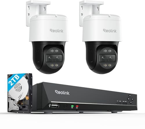 Reolink 8MP PTZ PoE Überwachungskamera Außen mit Dual-Objektiv, 6X Hybridzoom, 355°/90° Schwenkbar, Farbnachtsicht, Personen-/Fahrzeug-/Tiererkennung, 2-Wege-Audio, TrackMix PoE*2 mit RLN8-410