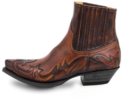 AKDJGFP Botas Vaqueras Hombre Botas de Hombre, Botines de cuña for Hombre, Botas Vaqueras Occidentales, Zapatos de Cuero Unisex for Hombre, Resistentes(Brown,42)